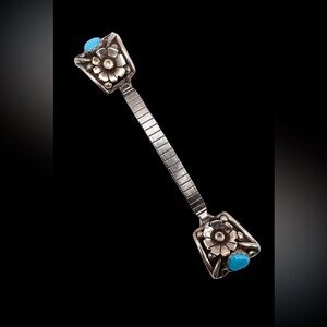 Jessie Thompson Navajo Native Sterling Silver Turquoise Womens Watch Band